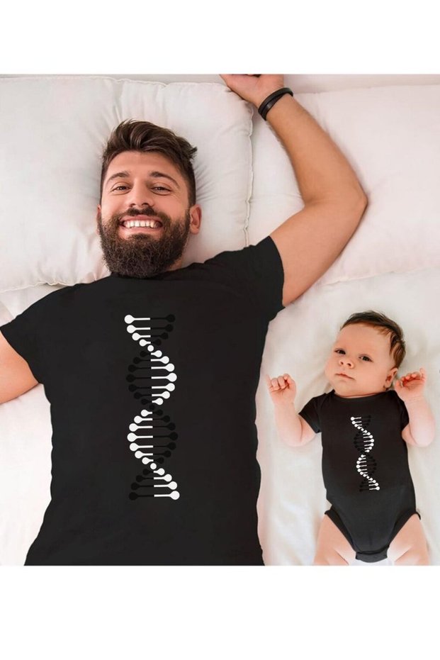 Black and white dna father son daughter (price is for a single product, please add at least 2 to the cart to make a combination)