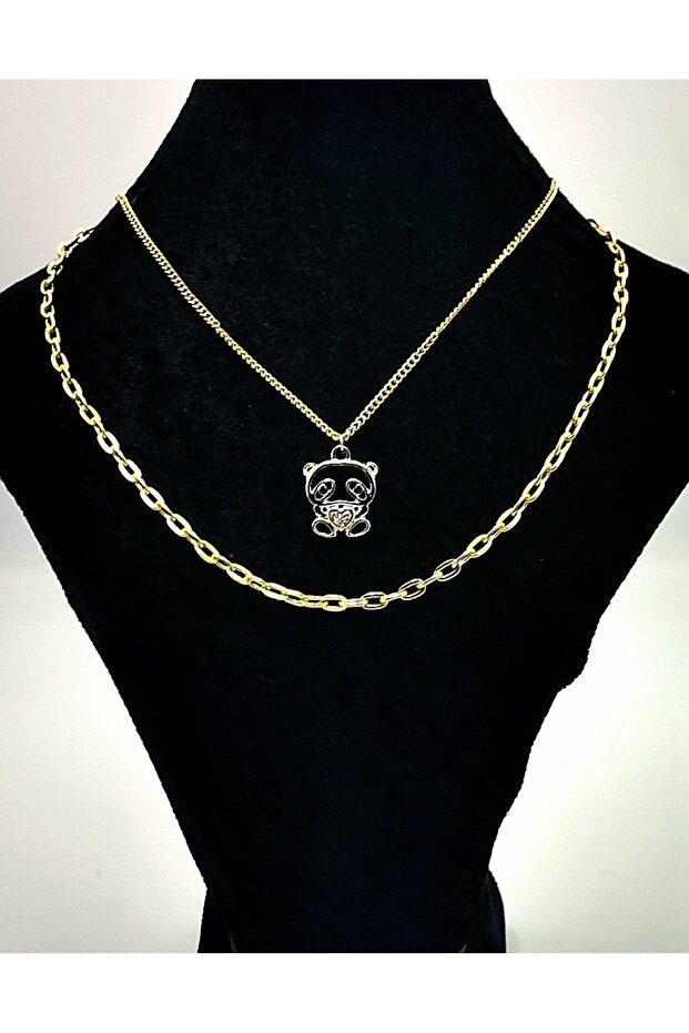 Gold Color Chain Figured Anti-Tarnish Special Design Necklace