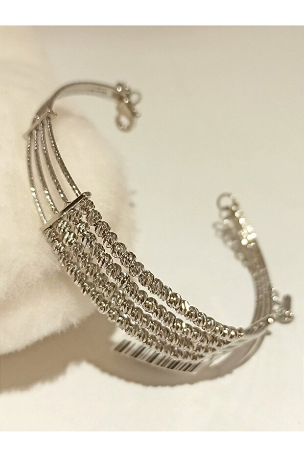 Silver Color Luxurious Figured Ornate Bracelet