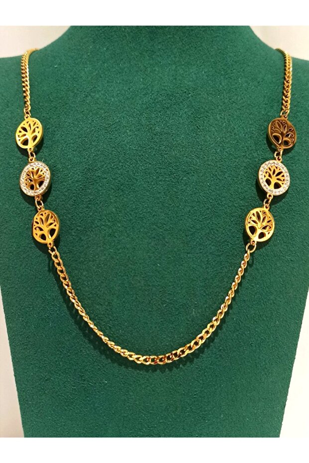 Gold Color Luxury Figured Showy Necklace