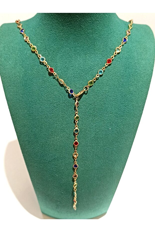Gold Color Luxury Figured Fancy Y Necklace