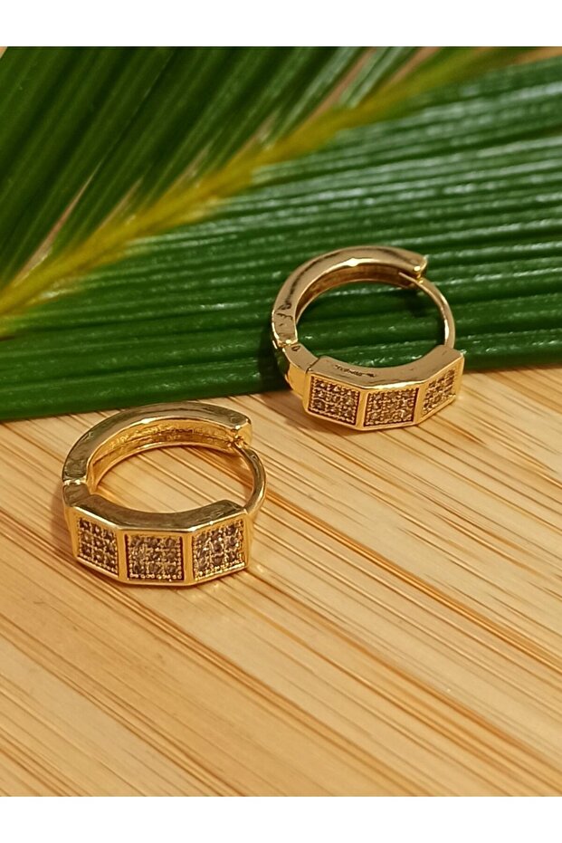 Gold Color Luxury Small Round Earrings with Flashy Figures