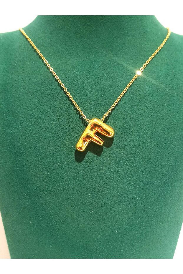 Gold Color Luxury Figured Showy Letter Necklace