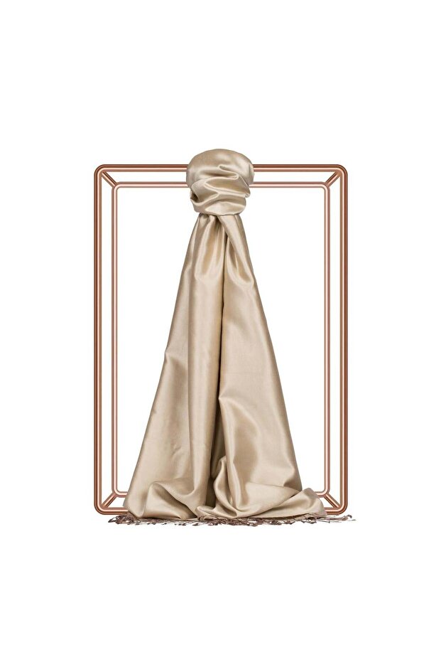 Double-Sided Silk Shawl - Ottoman Beige