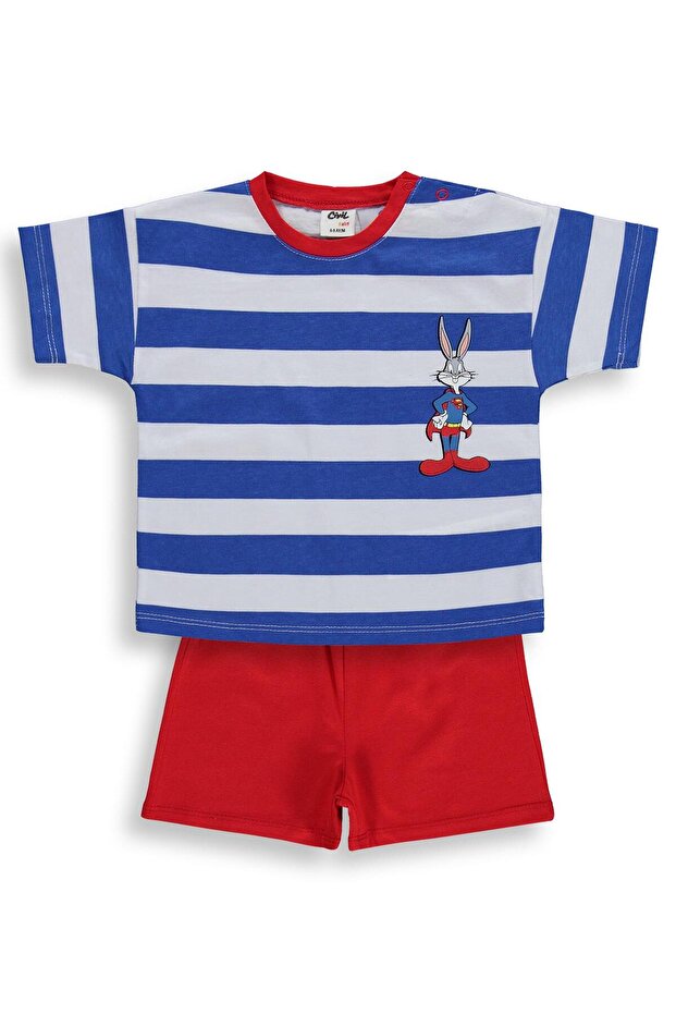 Super Rabbit Printed 6-18 Months Set - Blue