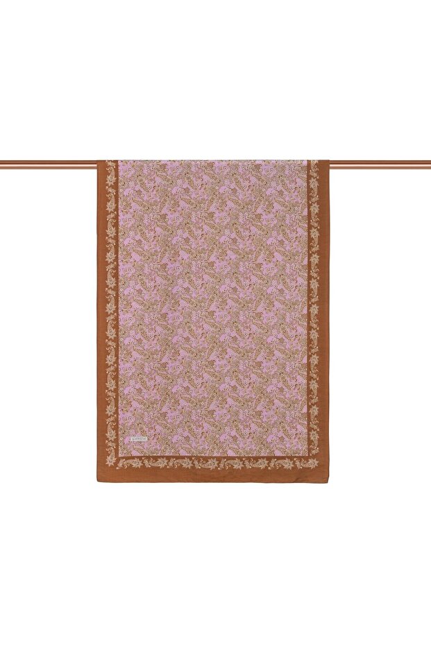 Patterned Tensoft Shawl - Mesopotamia Patterned - Copper Powder - 2
