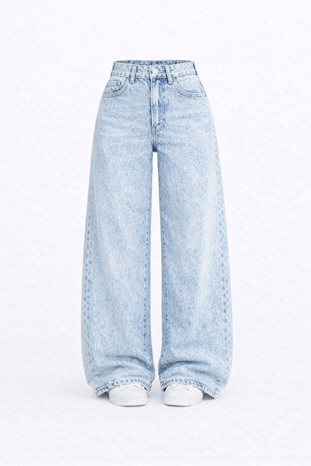 J&KSTORES Baggy Salaş Pocket Bol Paça Retro Görünümlü Jean
