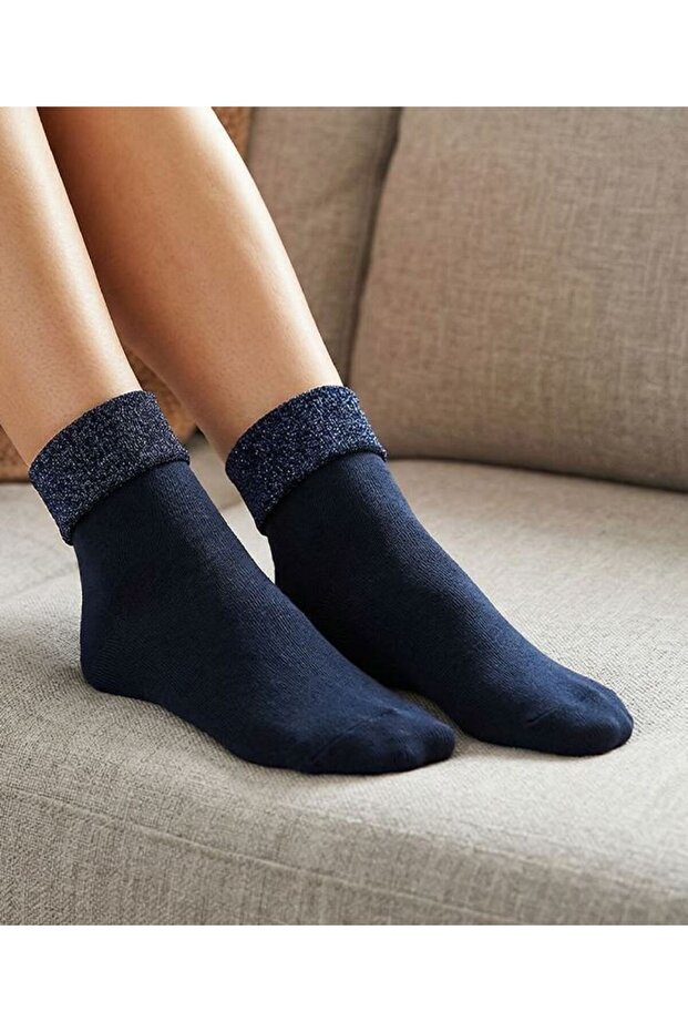 Glittered Curled Towel Socks - 2