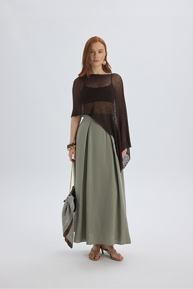 Mombasa Pile Detail Khaki Skirt