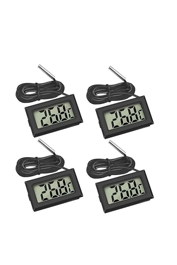 4 قطع من مقياس حرارة الثلاجة الرقمي مع شاشة LCD