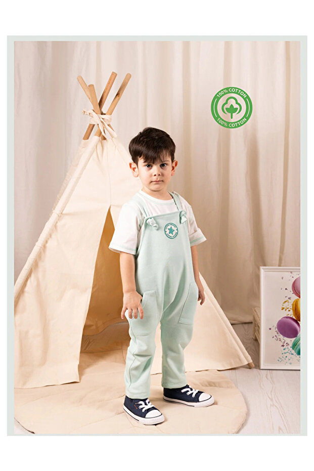 Unisex Baby Romper and T-Shirt Set - Mint