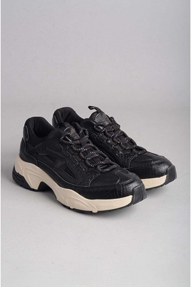 Seç 34142 Thick Sole Women's Sneakers Black