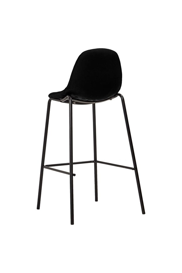 Scaune de bar, 4 buc., negru, material textil - 5