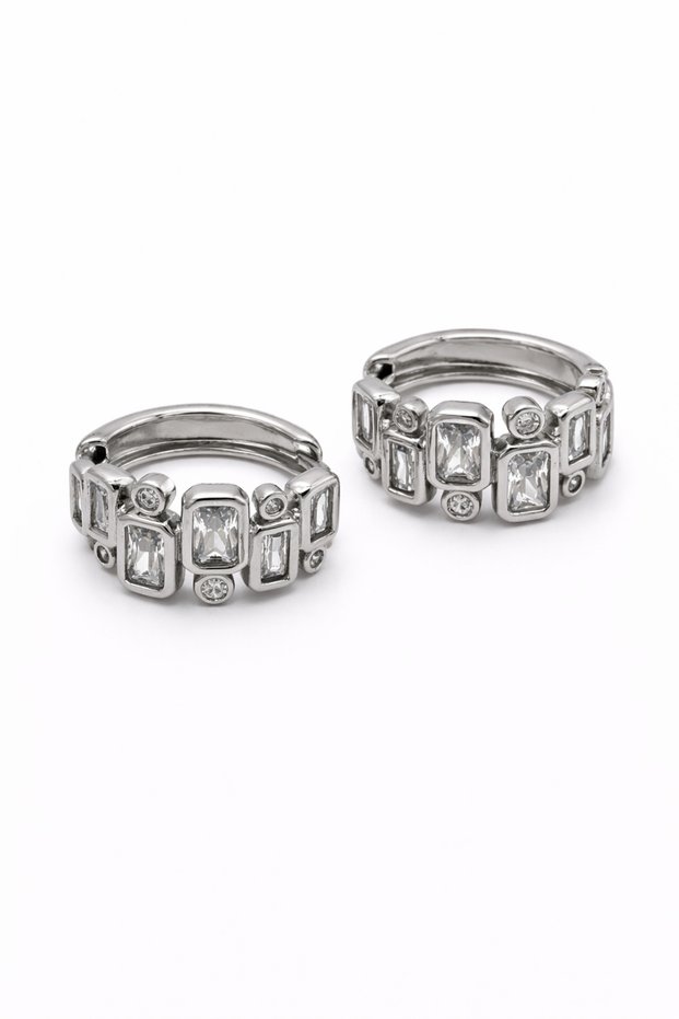 Mirage Pulse Xuping Women's Steel Hoop Earrings Tarnish Resistant Anti-Allergic Silver Color