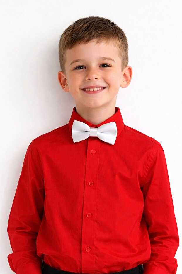 23 April 19 May 29 October Reading Day Boys' Bow Tie Satin White Suitable for 2-15 Years Old