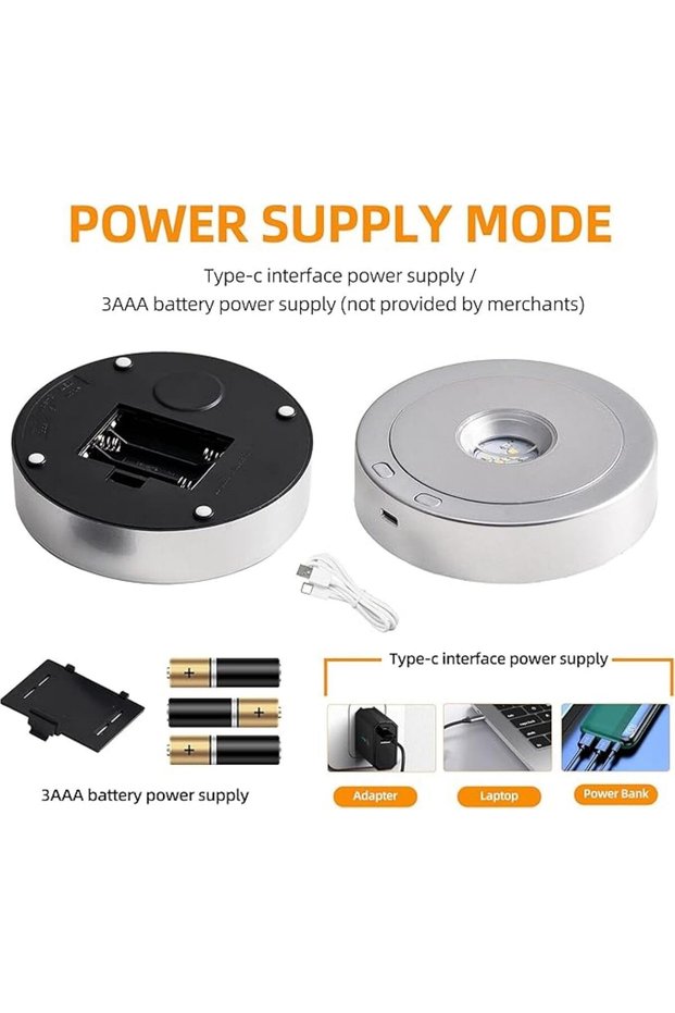 Rotating LED Display Base,Colorful Light Crystal Stand for Artwork