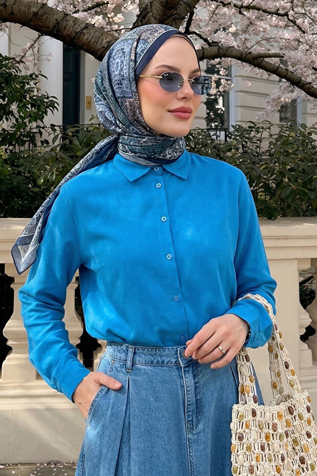 Nilda Basic Shirt - Blue - 1