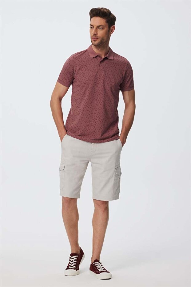 Man 1 Men's 100% Cotton Woven Shorts Stone