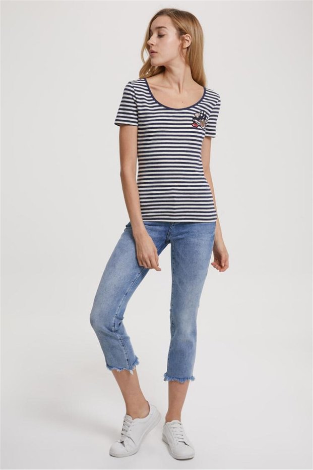 Rosina High Waist Slim Fit Narrow Leg Aster Wash Women's Jean Trousers