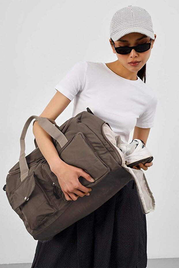 Shule Bags Napa Cepli Teknik Spor Çantası Acı Kahve