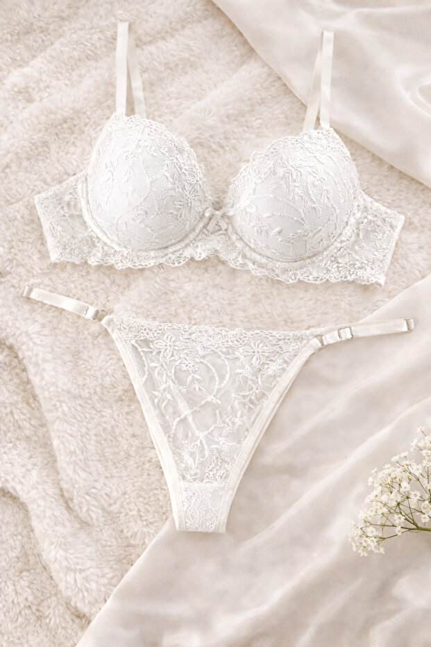Patterned support bra set - 1