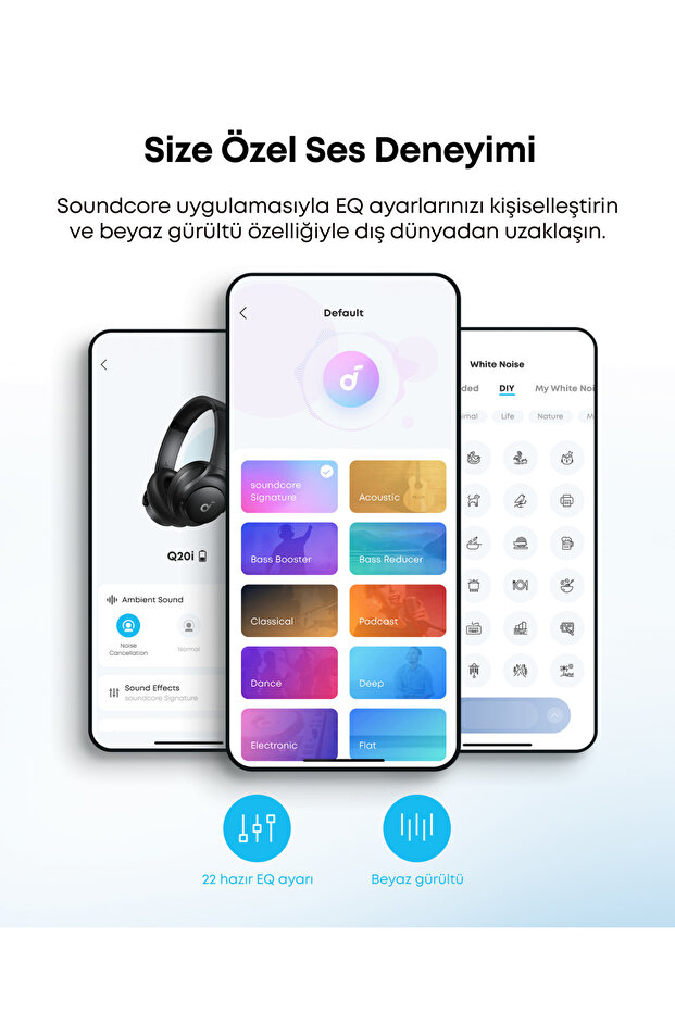 Soundcore Q20i Kulak Üstü Bluetooth Kulaklık, Aktif Gürültü Engelleme, Siyah - A3004 - 4