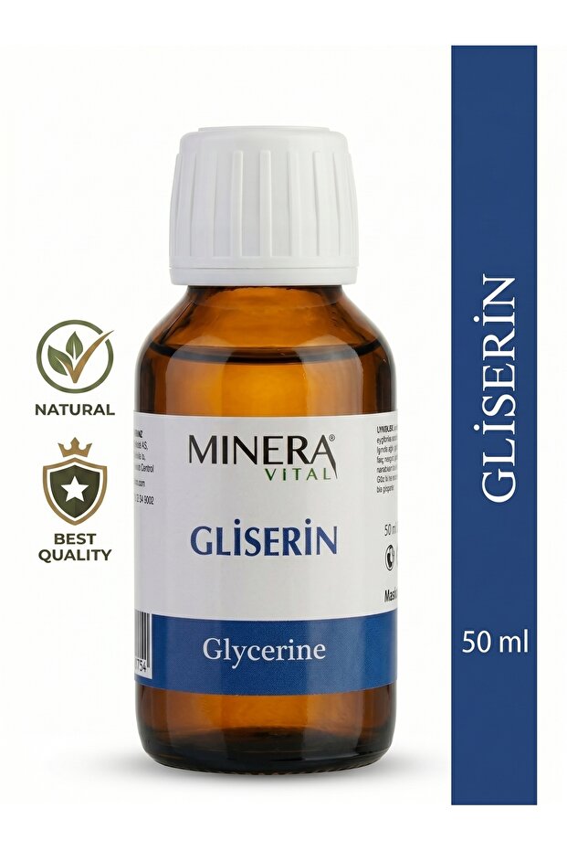 Vital Glycerin 50 ml (Glycerin) 100% Pure Herbal Source Glass Bottle with Dropper