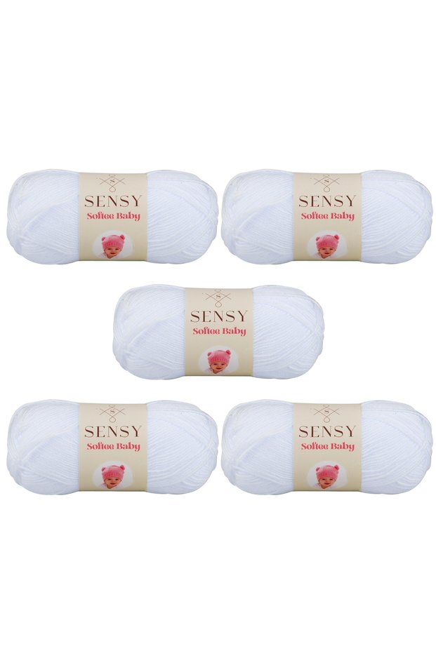 Softee Baby Anti Pilling Non-Pilling Hand Knitting Yarn Blanket Yarn Baby Yarn Cardigan Sweater Yarn Vest Yarn Scarf Beanie Booties Yarn White