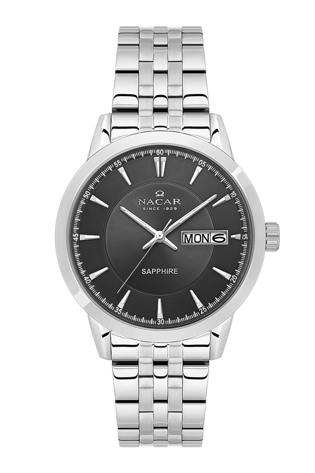 Sapphire Glass Classic Silver Men's Wristwatch Nc31-294740-Abm