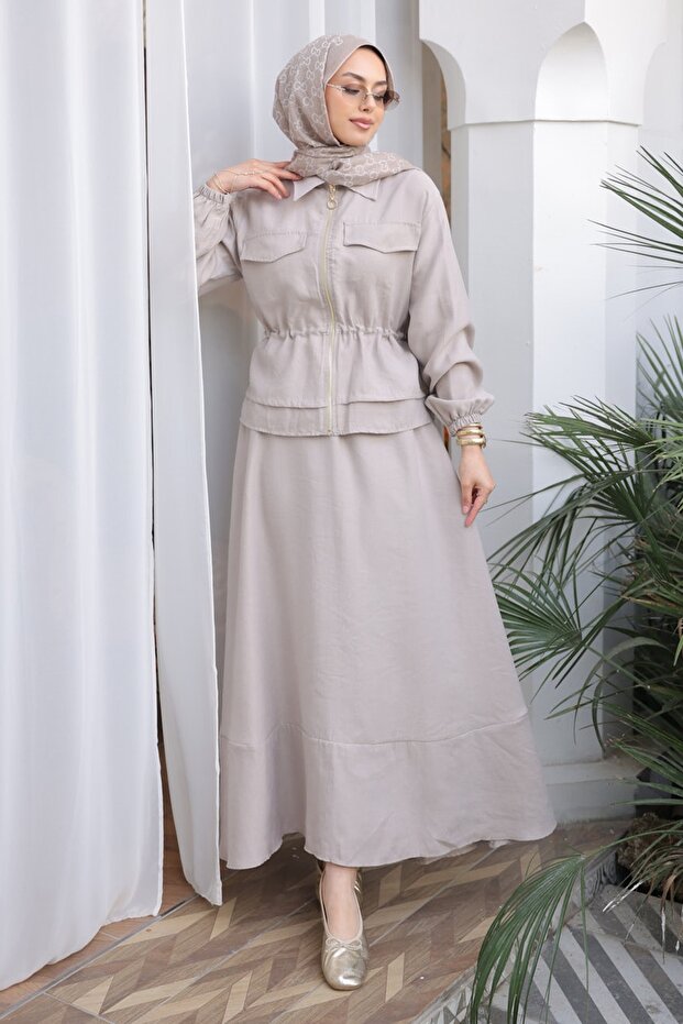 Stone Jacket Skirt Suit