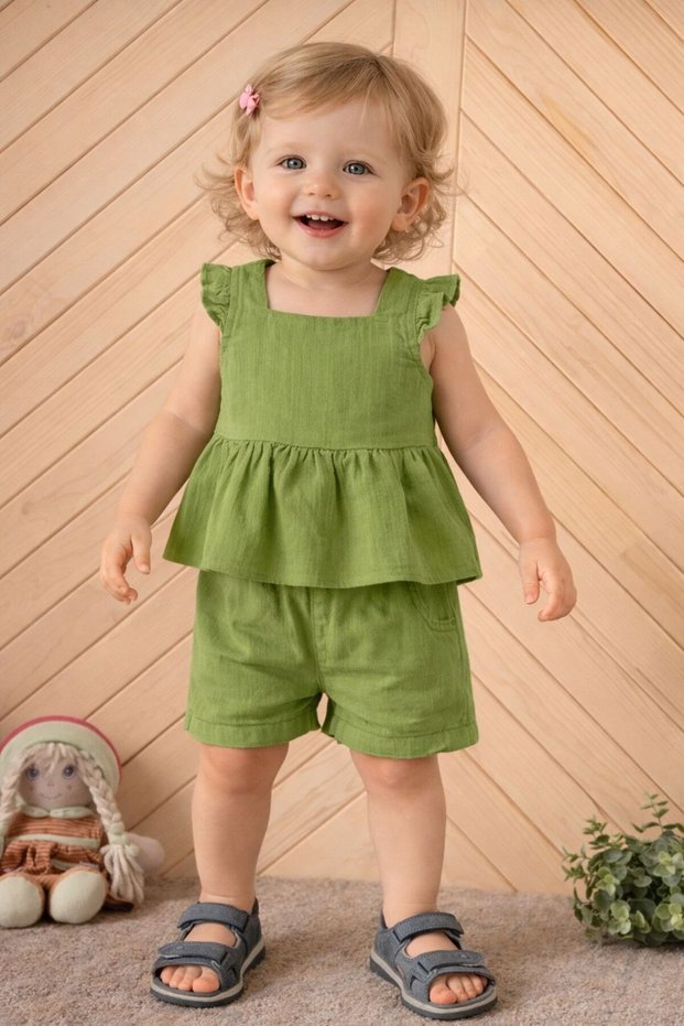 100% Cotton Muslin Girl's Suit