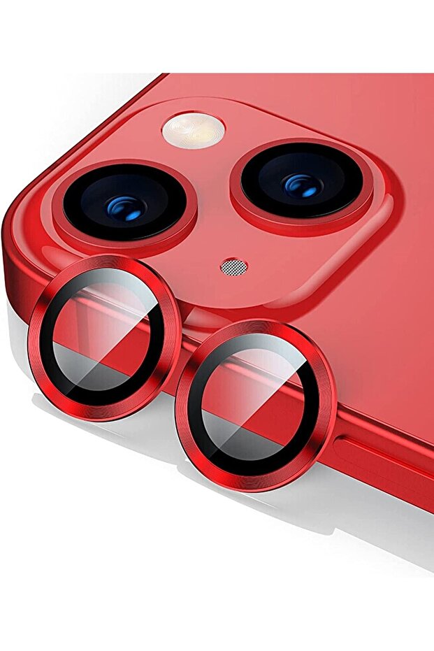 iPhone 14/14 Plus & 15/15 Plus & 16E/17E Camera Lens Protector Tempered Glass Protection Red 2-Pack