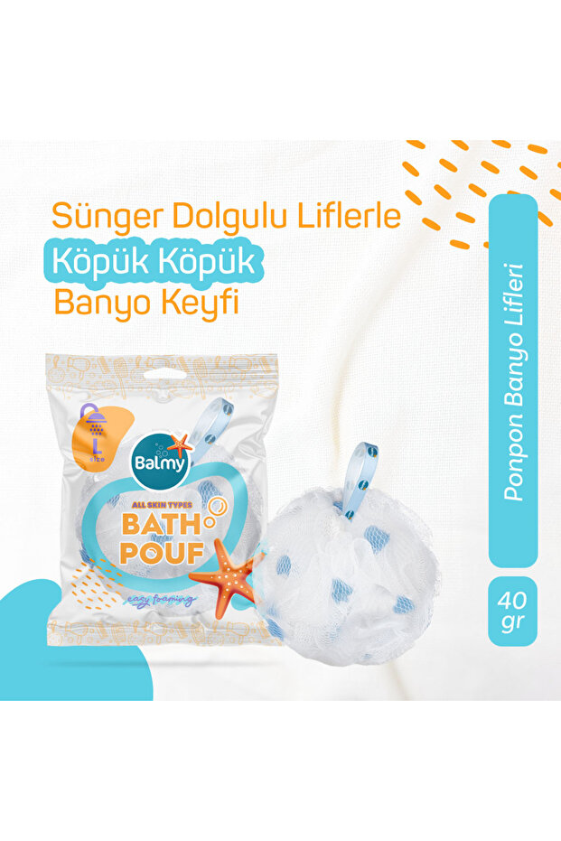 Bath Loofah - Large Blue Star Pattern - 1