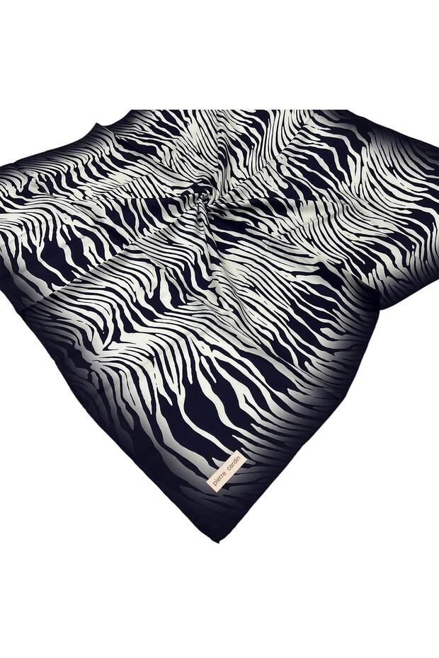 Silk Scarf - 8652438-921 Navy Blue White Twill