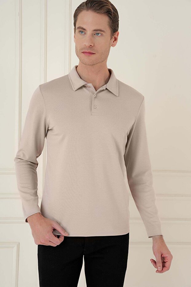 Men's Ts 893 Slim Fit Beige Sports T-Shirt