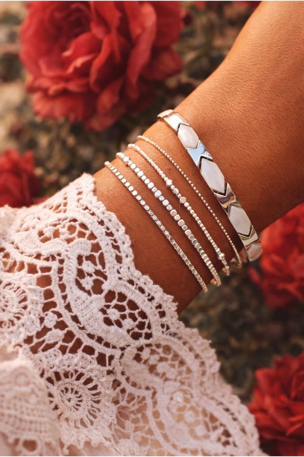 White Ceramic & 316L Steel Bracelet with Pin Adjustable Stylish Minimal Premium Design