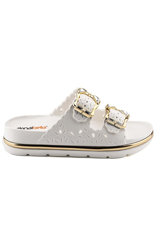 Kocamanlar e490 orthopedic women's slippers white