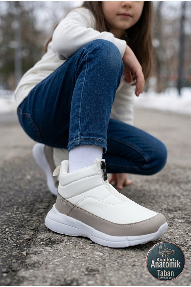Front Zippered Ankle-Length Girls Boys Unisex Children's Sneaker Casual Sports Boots Shoes
