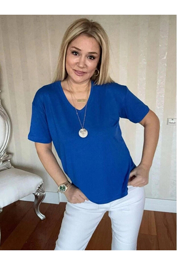 Women's Short Sleeve V-Neck Blouse