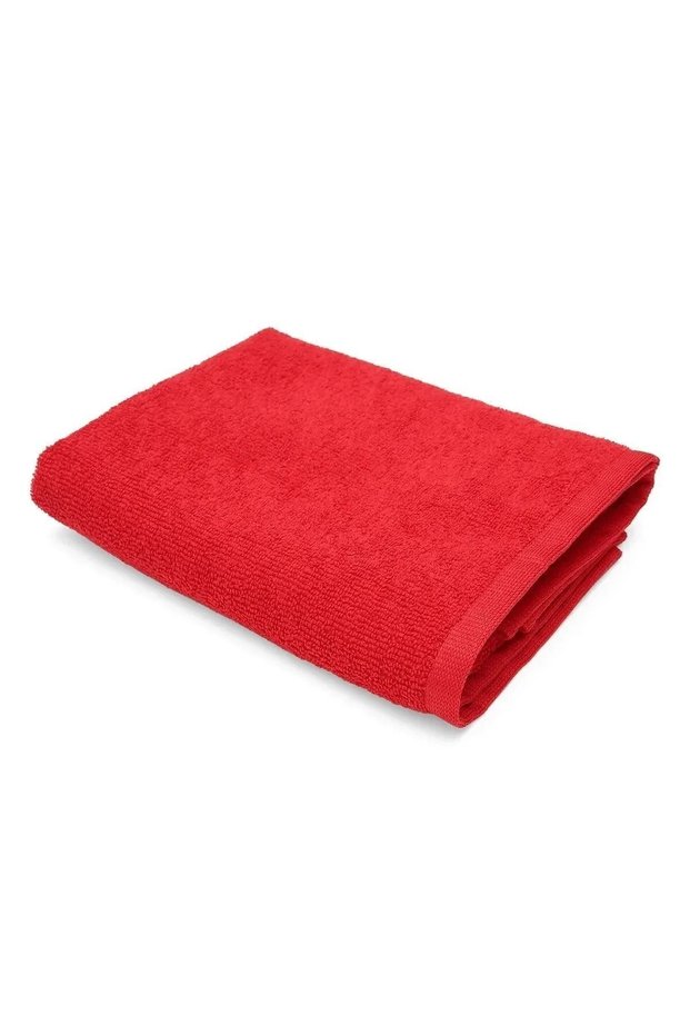 3-Piece Red Microfiber Hand and Face Hairdresser Sports Towel Stain and Hair Dye Resistant 50 X 90 cm