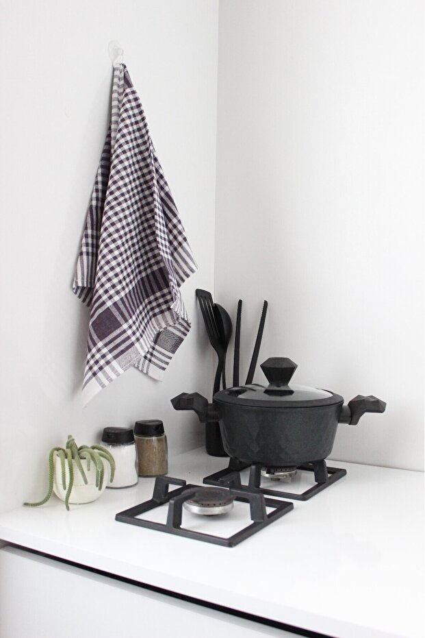 8-Piece Petite Checkered Drying Cloth Kitchen Dish Drying Cloth Serving Napkin Feeding Cover
