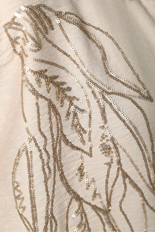 Leaf Pattern Sequin Shirt - 4