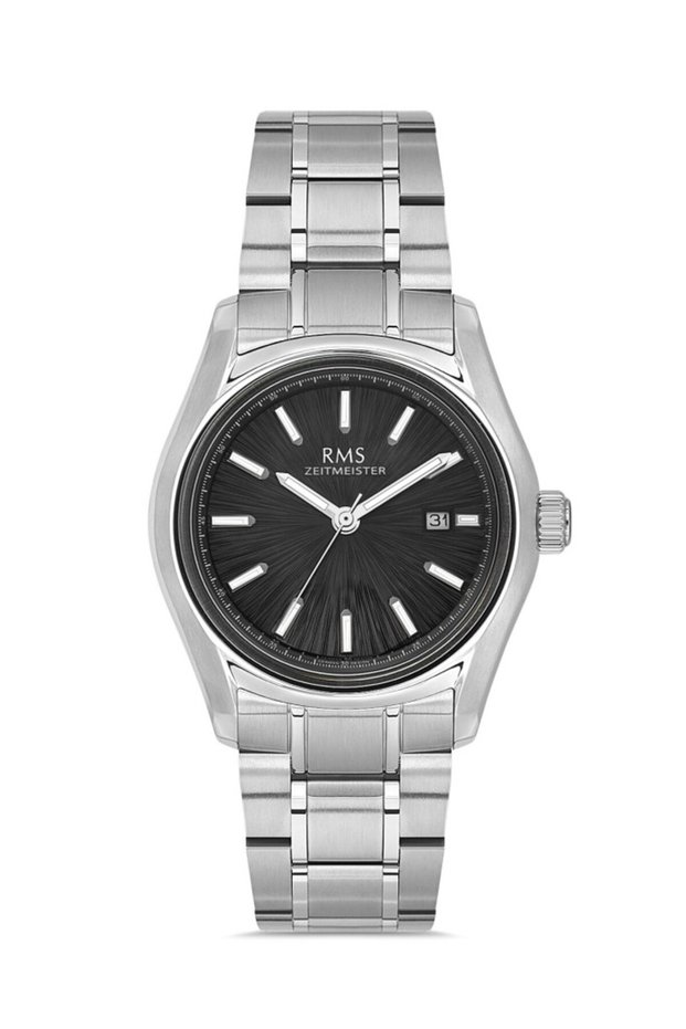 Zeitmeister Rms.1.Ag2127.12 Men's Wristwatch with Calendar Crystal Glass 5 Atm Water Resistant Metallic Color