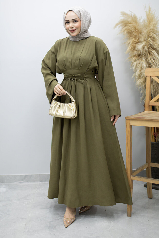 Double Tie Clip Dress Tsd260185 Khaki