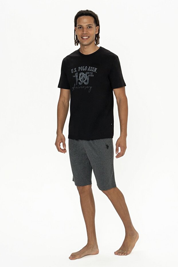 Men's Short Sleeve Crew Neck Shorts Pajama Set