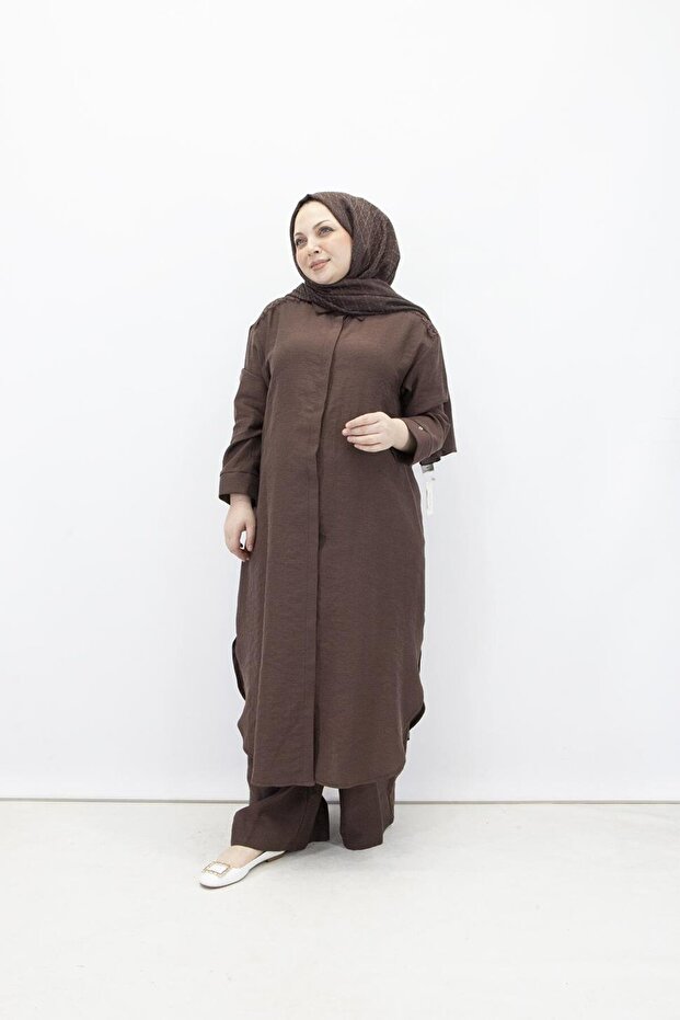 665 Linen Long Tunic Set