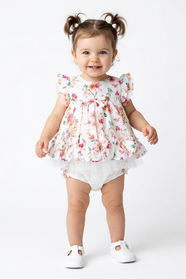 Baby Girl Birthday Party Wedding Dress Short Sleeve Sleeveless Panty Dress Tulle Floral