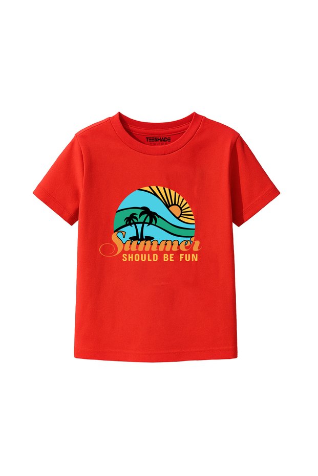 Summer Should Be Fun T-Shirt for Unisex Kids 100% Cotton, Multiple Colors – Sizes 0-16 Years