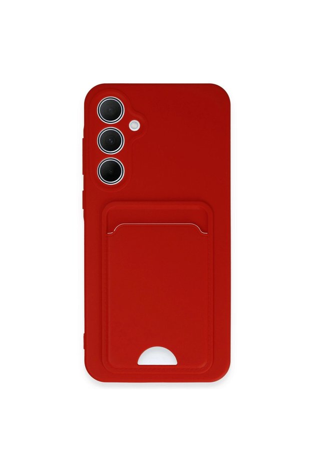 Samsung Galaxy A35 5g Case Kelvin Silicone with Business Card Holder - Red