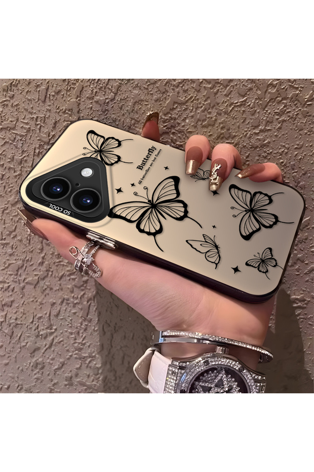 iPhone 16 Plus Compatible, Evil Eye Butterfly Pattern, Full Coverage Protection, Stylish Case